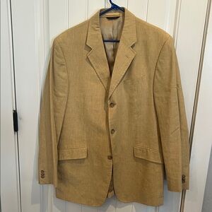 Banana Republic Men's Tan Linen-Blend Blazer - Single-Breasted Jacket 46 R